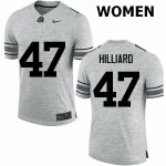 NCAA Ohio State Buckeyes Women's #47 Justin Hilliard Gray Nike Football College Jersey EBE3845UR